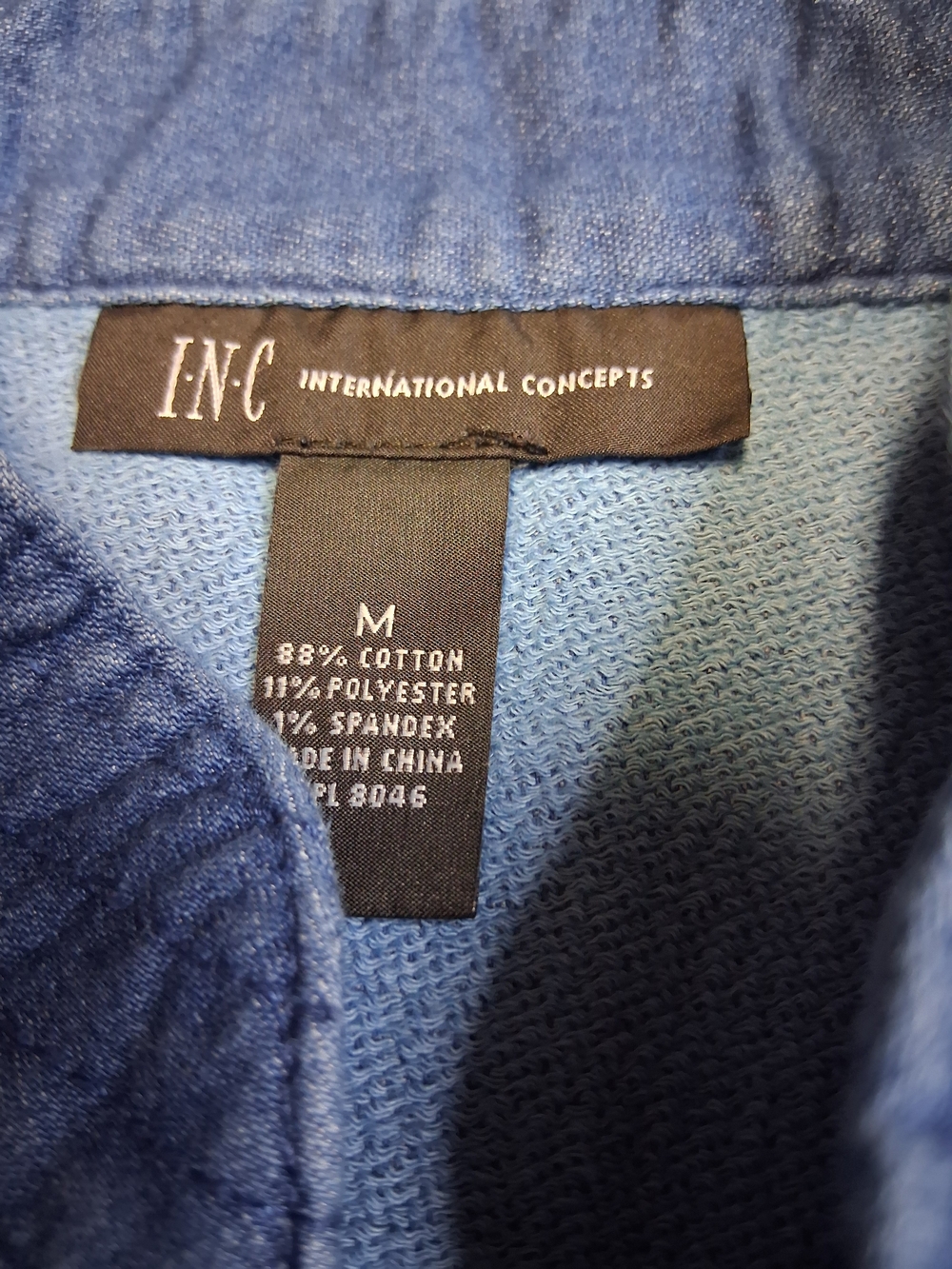 INC International Concepts Blue Military-Style Denim Jacket - Picture 5 of 8
